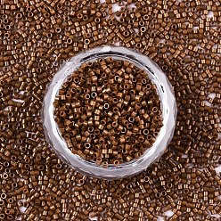 Saddle Brown 11/0 Grade A Baking Paint Glass Seed Beads, Cylinder, Uniform Seed Bead Size, Opaque Colours Luster, Saddle Brown, about 1.5x1mm, Hole: 0.5mm, about 20000pcs/bag
