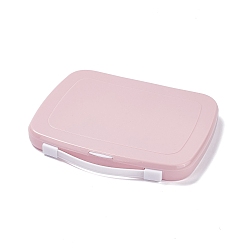 Pink PP Plastic Multipurpose Portable Storage Box, for Sewing Box, Tool Box, First Aid Kit, Craft Supplies Organizer Case, with Latching Lid & Handle, Rectangle, Pink, 190x220x24mm, Inner Diameter: 213x175mm
