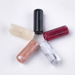 Mixed Color Acrylic Beads, Imitation Gemstone Style, Column, Mixed Color, 17.5x7mm, Hole: 2.5mm