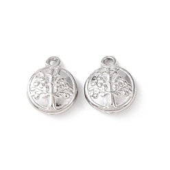 Tree of Life 304 прелести нержавеющей стали, цвет нержавеющей стали, древо жизни, 12.5x10x4 мм, отверстие : 1.2 мм