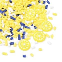 Mixed Color Handmade Polymer Clay Sprinkles Mix, Polymer Clay Cabochons, Lemon Slice Shape, for Nail Art & Resin Decoration, Mixed Color, 1.8~10x1.5~5mm