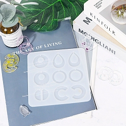 Белый Силиконовые формы для подвески геометрии, формы для литья смолы, для diy уф смолы, изготовление украшений из эпоксидной смолы, белые, 127x120x6 мм