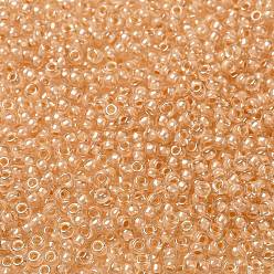 (RRHB274) Light Topaz Lined Crystal Миюки круглые бусины рокайль, японский бисер, 8/0, (rrhb 274) кристалл, облицованный светлым топазом, 3 мм, отверстие : 1.1 мм, Около 19000~20500 шт / фунт