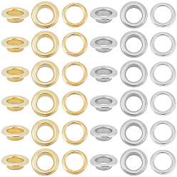 Платиновый & Золотой 200шт. 2 цвета железные люверсы фурнитура, с распоркой, плоско-круглые, платиной и золотом, 20.5x6 мм, отверстие : 12 мм, 100 шт / цвет