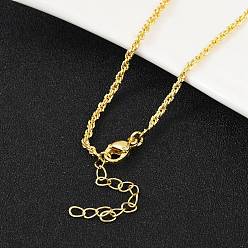 Настоящее золото 18K Колье из латунной веревки для женщин, без кадмия и без свинца, реальный 18 k позолоченный, 17.68 дюйм (44.9 см)
