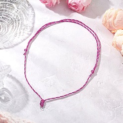 Бледно-Розовый Изготовление регулируемого шнура из полиэстера и спандекса, с 304 кольцами из нержавеющей стали, цвет нержавеющей стали, розовый жемчуг, 14.96~30.31 дюйм (38~77 см)