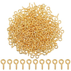 Золотой 600 шт. Железные винты с ушком, за половину пробурено бисера, золотые, 10x5x1.2 мм, отверстие : 2.8 мм