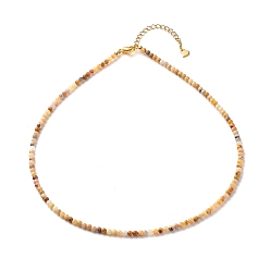 (221F) Матовая бронза Ожерелья из бисера из натурального кракле агата для женщин, с 304 из нержавеющей стали Lobster Claw застежками, круглые, 18.31 дюйм (46.5 см), бусины : 2.5~3.5 мм