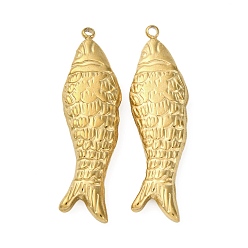 Fish 304 подвески из нержавеющей стали, ионное покрытие (ip), реальный 18 k позолоченный, рыба, 41.5x12x5 мм, отверстие : 1.5 мм