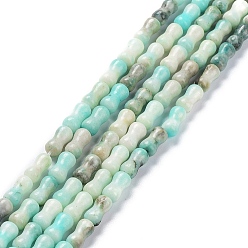 Aquamarine Natural Quartz Beads Strands, Dyed, Bone, Aquamarine, 10x5mm, Hole: 0.6mm, about 41pcs/strand, 15.75~16.14 inch(40~41cm)