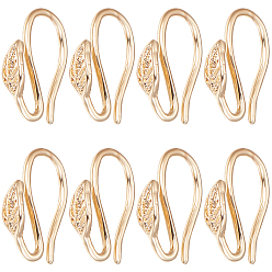 Настоящее золото 18K 30 шт латунные серьги крючки, провод уха, лист, без никеля , реальный 18 k позолоченный, 12x9x3 мм, 9 датчик