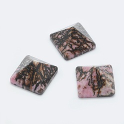 Rhodonite Natural Rhodonite Cabochons, Pyramid, 20x20x12~13mm, Diagonal Length: 26mm