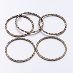 Античная Бронза Соединительные колечки тибетского стиля, круг кадров, без свинца и без кадмия, античная бронза, 38.5x38.5x2 мм