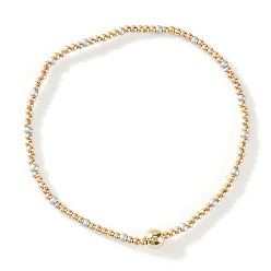 Серебро Браслеты из стеклянных бусин и бусин CCB, составные браслеты для женщин, серебряные, 7-7/8 дюйм (20 см), внутренний диаметр: 6-1/2 дюйм (16.5 см)