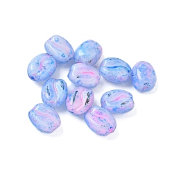 Васильковый Краска для выпечки пикассо стеклянные бусины, кофейный боб, васильковый, 11x8.5x6 мм, отверстие : 1 мм