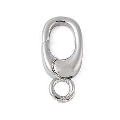 Платина Латунное пружинное кольцо, с петлей, долговечный, без свинца и без кадмия, платина, 14x6.5x3 мм, отверстие : 2.2 мм