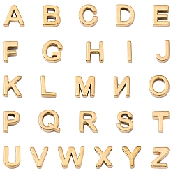 Настоящее золото 18K 304 прелести нержавеющей стали, алфавит, реальный 18 k позолоченный, 9~10x2~11.5x3 мм, отверстие : 1.4~1.6 мм