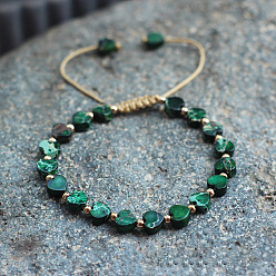Морско-зеленый Женские плетеные браслеты из бусин в форме сердца из натуральной имперской яшмы, окрашенной в богемском стиле, с латунными бусинами и вощеным шнуром, цвета морской волны, 5.91~9.84 дюйм (15~25 см)