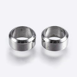 Нержавеющая Сталь Цвет Устойчивы к потускнению 304 бусины из нержавеющей стали, бусины с большим отверстием, колонка, цвет нержавеющей стали, 11x6 мм, отверстие : 8.5 мм