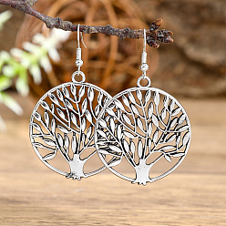 Tree of Life Цинковый сплав мотаться, античное серебро, древо жизни, 57x35 мм