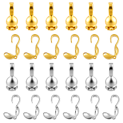 Платиновый & Золотой 500шт 2 цвета латунные наконечники бусин, Калотте заканчивается, крышка раскладушки, 9x4 мм, отверстие : 1 мм, платиной и золотом, 9x4 мм, отверстие : 1 мм, 250 шт / цвет