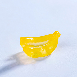 Банан Украшения для кукольного домика из светящейся смолы, реквизит, имитация фруктов, светится в темноте, банан, 26x15 мм