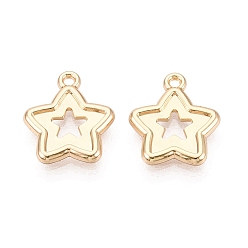 Light Gold Подвески из сплава , звезды прелести, стойки покрытие, без кадмия, без никеля и без свинца, золотой свет, 15.5x13x2 мм, отверстие : 1.4 мм