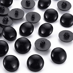 Черный Пластиковые кнопки 1-отверстие, полукруглый, чёрные, 20x12 мм, отверстие : 3 мм