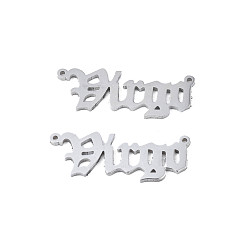 Virgo Non-Tarnish 304 Stainless Steel Connector Charms, Word, Virgo, 8x21x1mm, Hole: 0.7mm