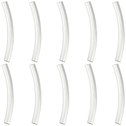 Серебро 10шт. трубка 925 бусины из стерлингового серебра, серебряные, 20x2 мм, отверстие : 1.2 мм