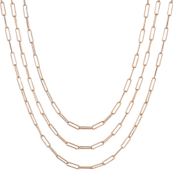 Real 18K Gold Plated Brass Round Oval Paperclip Chain Necklace Making, with Lobster Claw Clasps, Real 18K Gold Plated, 24.4 inch(62cm), Link: 12x3.5x0.8mm