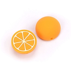 Оранжевый Мультяшные силиконовые фокусные бусины, оранжевые, оранжевые, 23 мм