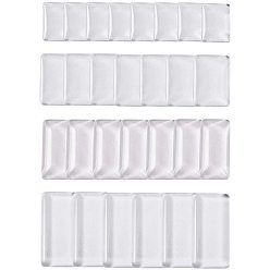 Clear Transparent Glass Cabochons, Rectangle, Clear, 25~48x18~24x5~7mm, 40pcs/box