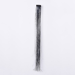Schwarz Mode Damen Haarklammern, mit Pet & Braid Nylon Metallic Cord Haar Perücken, Schwarz, 500x35 mm