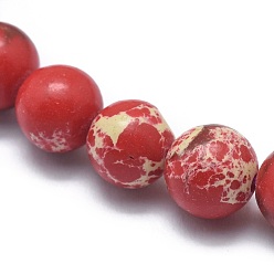 Imperial Jasper Synthetic Regalite Bead Stretch Bracelets, Round, Dyed, Red, 2-1/8 inch~2-3/8 inch(5.5~6cm), Bead: 8mm