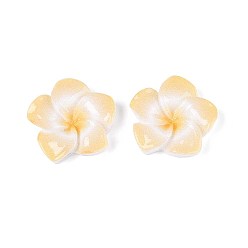 Белый Навахо Кабошоны из непрозрачной смолы в виде цветка плюмерии, навахо белый, 20~21x20~21x4.5~5 мм