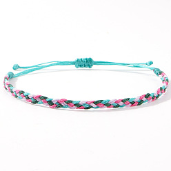 Бирюза Плетеные браслеты из хлопкового шнура для мужчин и женщин, бирюзовые, внутренний диаметр: 11 дюйм (28 см)