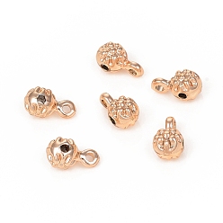 Golden Flower Tube Bails, Loop Bails, Alloy Bail Beads, Golden, 11x6x6mm, Hole: 2mm
