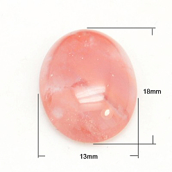 Стеклянный Камень Арбуза Вишневого кварцевого стекла кабошонов, овальные, 18x13x5 мм