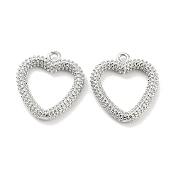 Платинированный Латунь прелести, без кадмия, без никеля и без свинца, шарма сердца, Реальная платина, 14.5x13.5x2 мм, отверстие : 1.2 мм