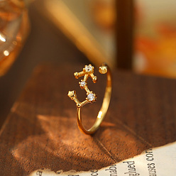 Скорпион 925 Кольца-манжеты из стерлингового серебра с микропаве из прозрачных кубических цирконий, золотые, Скорпион, внутренний диаметр: регулируемый