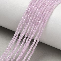 Kunzite Natural Kunzite Beads Strands, Round, Faceted, 2~2.3mm, Hole: 0.5mm, about 187pcs/strand, 15.35''(39cm)