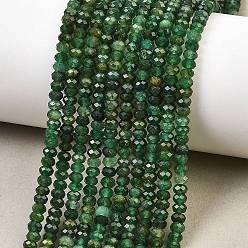 Fuchsite Бусины из натурального фуксита, граненые, рондель, 4x2~3 мм, отверстие : 0.6 мм, около 150 шт / нитка, 14.96'' (38 см)