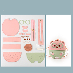 Pink Наборы для изготовления кошелька для свиньи своими руками, включая искусственную ткань, ручки для сумок, молния, игла и проволока, розовые, 20x18x4.5 см