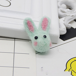 Бледно-бирюзовый Кабошоны из шерстяного войлока, кролик, бледные бирюзовая, 37~40x20~22 мм