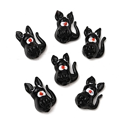Черный Бусины лэмпворк , 3 d форма кошки, чёрные, 23~27x16~18x10~11 мм, отверстие : 1.4~1.8 мм