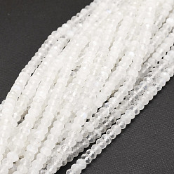 Rainbow Moonstone Бусины из натурального радужного лунного камня, граненые, рондель, 5x3~3.5 мм, отверстие : 0.8 мм, около 106 шт / нитка, 15.43'' (39.2 см)