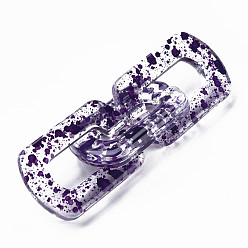 Indigo Transparent Acrylic Linking Rings, Quick Link Connectors, for Cable Chains Making, Twist Oval, Indigo, 30.5x20.5x4mm, Inner Diameter: 8x18mm