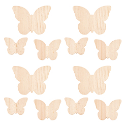 Бабочка Поднос из дерева, для сервировки завтрака, закуски, сыр, чай, кофе, бабочка, 50~100x70~135x18 мм, 3 стиль, 4 шт / стиль, 12 шт / комплект