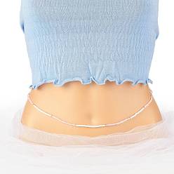 Pink Стеклянные бусины на талии, для женщин девушек, летние украшения, розовые, 31-1/2 дюйм (80 см)